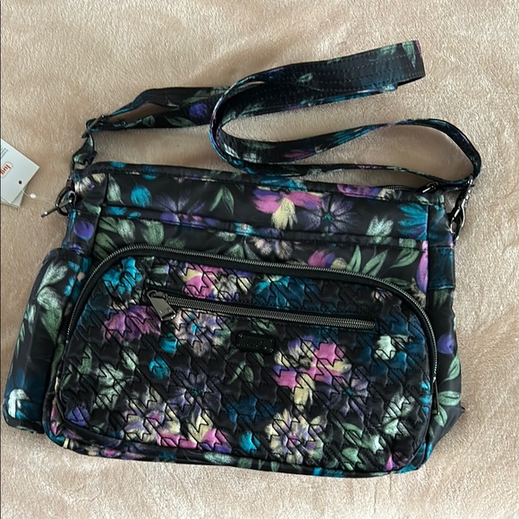 lug Handbags - Lug Crossbody Bag Black and Blue Adjustable Strap